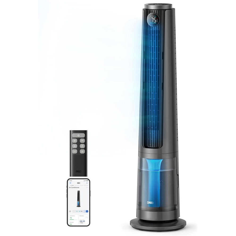 Resigilat! Ventilator Turn Smart Dreo Evaporativ DR‑HEC005S, Telecomandă, 12 Viteze, 4 Moduri Funcționare, Oscilație 90°, Timer 12H, Rezervor Apă 6L, Argintiu (Copy)