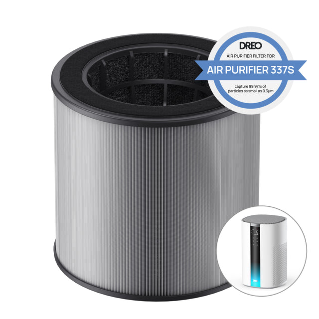 Resigilat! Filtru purificator de aer Dreo DR-HPA038 pentru purificator DR-HAP007S, 3-în-1, Pre filtru FiberCatch, True HEPA, Carbon activ, Alb