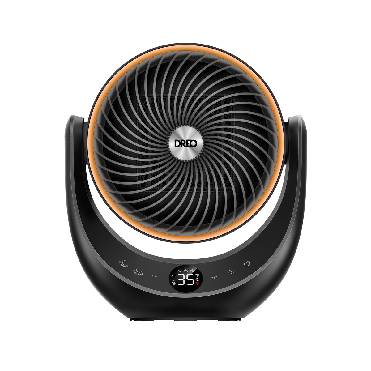 Aeroterma Dreo Atom 715, 2000W, Heater Ceramica, Oscilație verticală 45°, Oscilație orizontală 70°, Timer 12h, Display LED, 3 Trepte Ventilare, 3 Trepte Incălzire, Mod ECO, Termostat, Silentios, Telecomanda, Negru