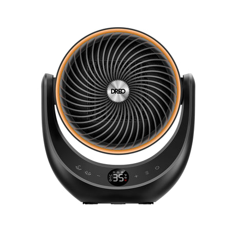 Aeroterma Dreo Atom 715, 2000W, Heater Ceramica, Oscilație verticală 45°, Oscilație orizontală 70°, Timer 12h, Display LED, 3 Trepte Ventilare, 3 Trepte Incălzire, Mod ECO, Termostat, Silentios, Telecomanda, Negru