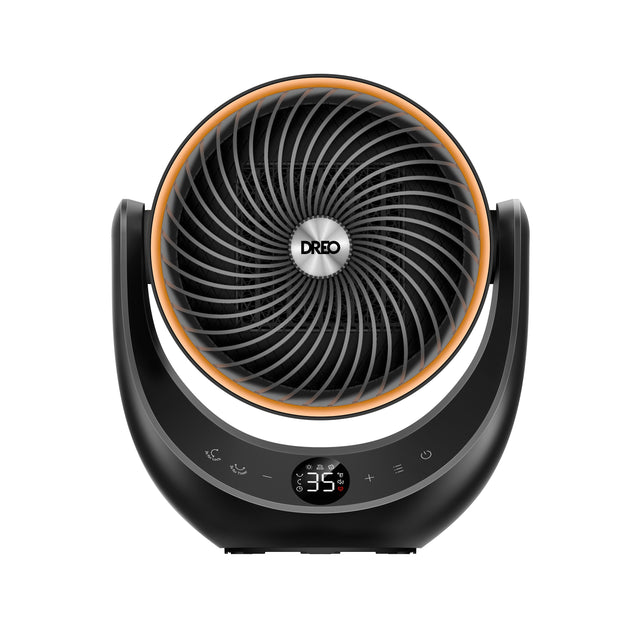 Aeroterma Dreo Atom 715, 2000W, Heater Ceramica, Oscilație verticală 45°, Oscilație orizontală 70°, Timer 12h, Display LED, 3 Trepte Ventilare, 3 Trepte Incălzire, Mod ECO, Termostat, Silentios, Telecomanda, Negru