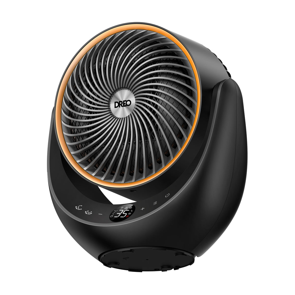 Aeroterma Dreo Atom 715, 2000W, Heater Ceramica, Oscilație verticală 45°, Oscilație orizontală 70°, Timer 12h, Display LED, 3 Trepte Ventilare, 3 Trepte Incălzire, Mod ECO, Termostat, Silentios, Telecomanda, Negru
