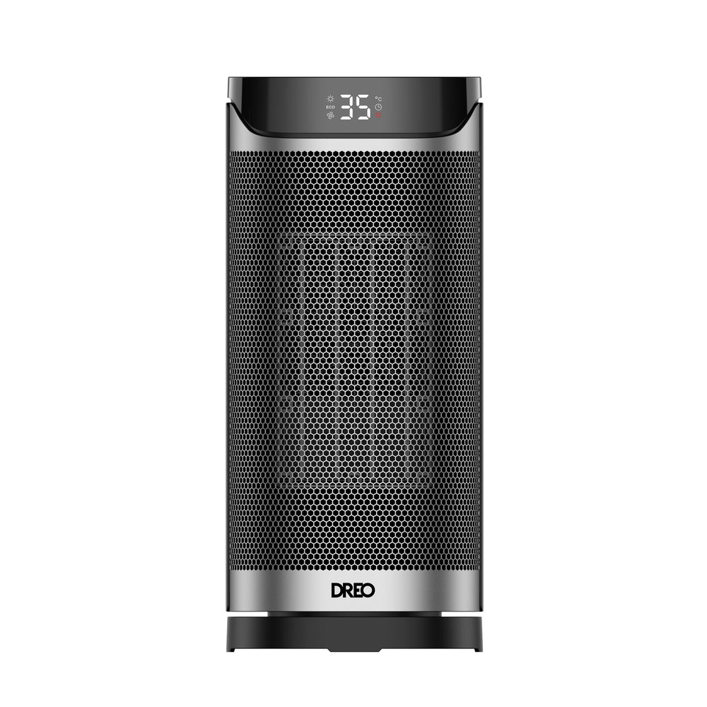 Aeroterma Dreo Solaris 619, 2000W, Heater Ceramica, Oscilație orizontala 70°, Timer 12h, Display LED, 3 Trepte Incălzire, Mod ECO, Termostat, Silentios, Telecomanda, Negru&Argintiu