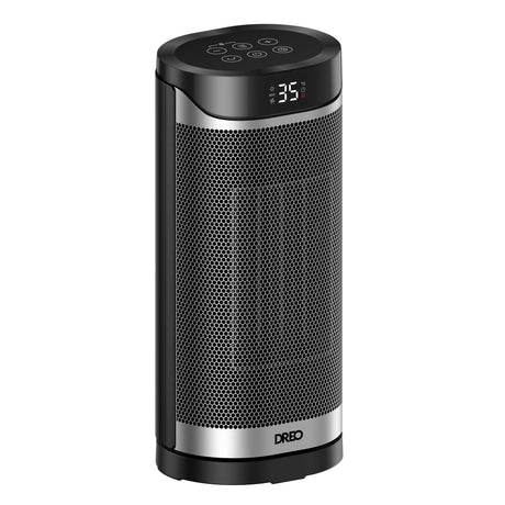 Aeroterma Dreo Solaris 619, 2000W, Heater Ceramica, Oscilație orizontala 70°, Timer 12h, Display LED, 3 Trepte Incălzire, Mod ECO, Termostat, Silentios, Telecomanda, Negru&Argintiu