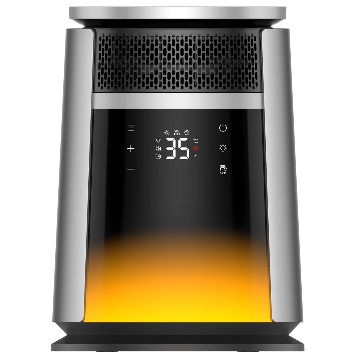 Aeroterma Dreo 720S, 2000W, Heater Ceramica, Timer 12h, Display LED, Iluminare RGB 5 culori, 3 Trepte Incălzire, 3 Trepte Ventilare, Mod ECO, Termostat, Silentios, Telecomanda, Negru&Argintiu