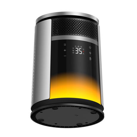 Aeroterma Dreo 720S, 2000W, Heater Ceramica, Timer 12h, Display LED, Iluminare RGB 5 culori, 3 Trepte Incălzire, 3 Trepte Ventilare, Mod ECO, Termostat, Silentios, Telecomanda, Negru&Argintiu