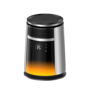 Resigilat! Aeroterma Dreo 720S, 2000W, Heater Ceramica, Timer 12h, Display LED, Iluminare RGB 5 culori, 3 Trepte Incălzire, 3 Trepte Ventilare, Mod ECO, Termostat, Silentios, Telecomanda, Negru&Argintiu