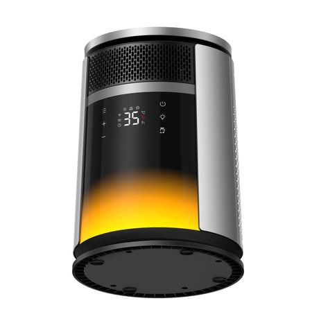 Aeroterma Dreo 720S, 2000W, Heater Ceramica, Timer 12h, Display LED, Iluminare RGB 5 culori, 3 Trepte Incălzire, 3 Trepte Ventilare, Mod ECO, Termostat, Silentios, Telecomanda, Negru&Argintiu