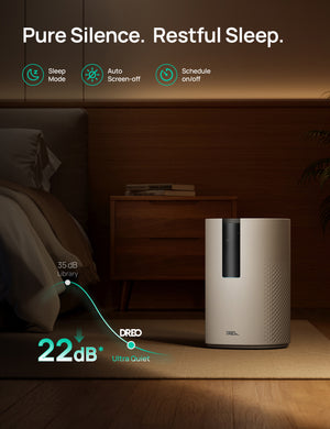 Purificator aer Dreo Macro 505S Smart, WI-FI, CADR 202 m³/h, Filtru 3 in 1 H13 True HEPA, Senzor calitate aer, Mod Auto, Mod de noapte, Lumină ambientală, 4 trepte de viteza, Timer, Până la 17 m2, Alb