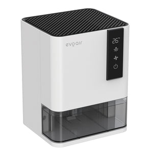Dezumidificator Evoair HIDRY, 700ml/24h, Senzor de Umiditate/Temperatura, Lumina ambientala in 7 culori, Rezervor 1l, 2 viteze, Functie Auto Dezghetare, Alb