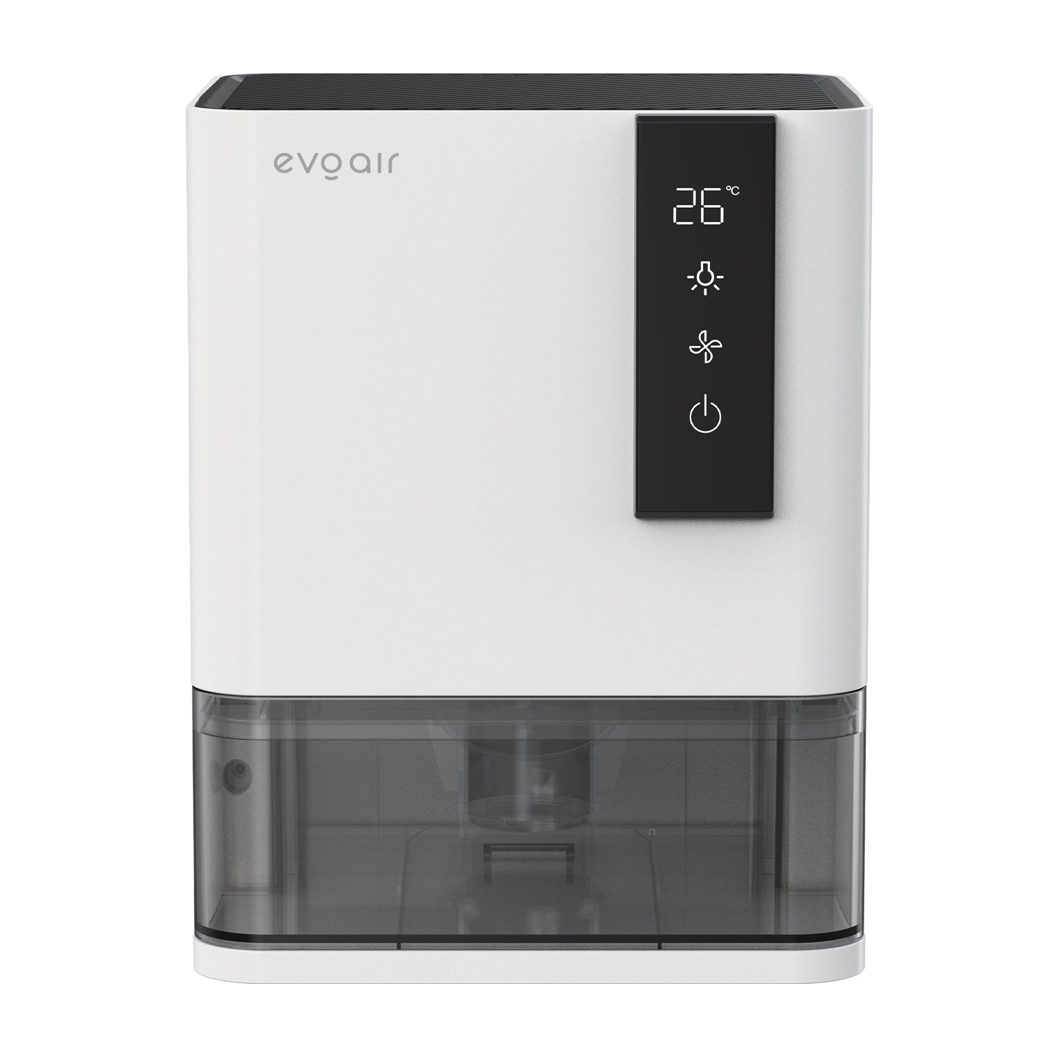 Resigilat! Dezumidificator Evoair HIDRY, 700ml/24h, Senzor de Umiditate/Temperatura, Lumina ambientala in 7 culori, Rezervor 1l, 2 viteze, Functie Auto Dezghetare, Alb
