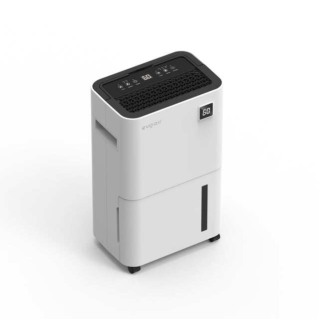 Dezumidificator Evoair, OptiDry 20, 20l/24h, Senzor de Umiditate, Functie Memorie, Uscare Rufe, Rezervor 2l, Display digital, Alb