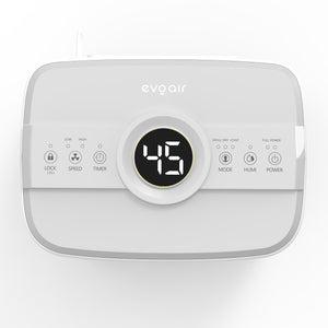 Dezumidificator Evoair Dryora 10, 10l/24h, Senzor de Umiditate, Dezumidifcare Continua, Uscare Rufe, Lumina Ambientala, Rezervor 1.6l, Alb