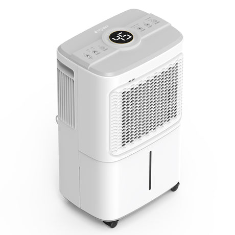 Dezumidificator Evoair Dryora 10, 10l/24h, Senzor de Umiditate, Dezumidifcare Continua, Uscare Rufe, Lumina Ambientala, Rezervor 1.6l, Alb