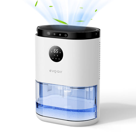 Dezumidificator aer Evoair HUMIX560, 560ml/24h, Silențios, Senzor de umiditate, 3 Moduri funcționare, Lumină Ambientală în 7 culori, Rezervor 2.3l, Alb