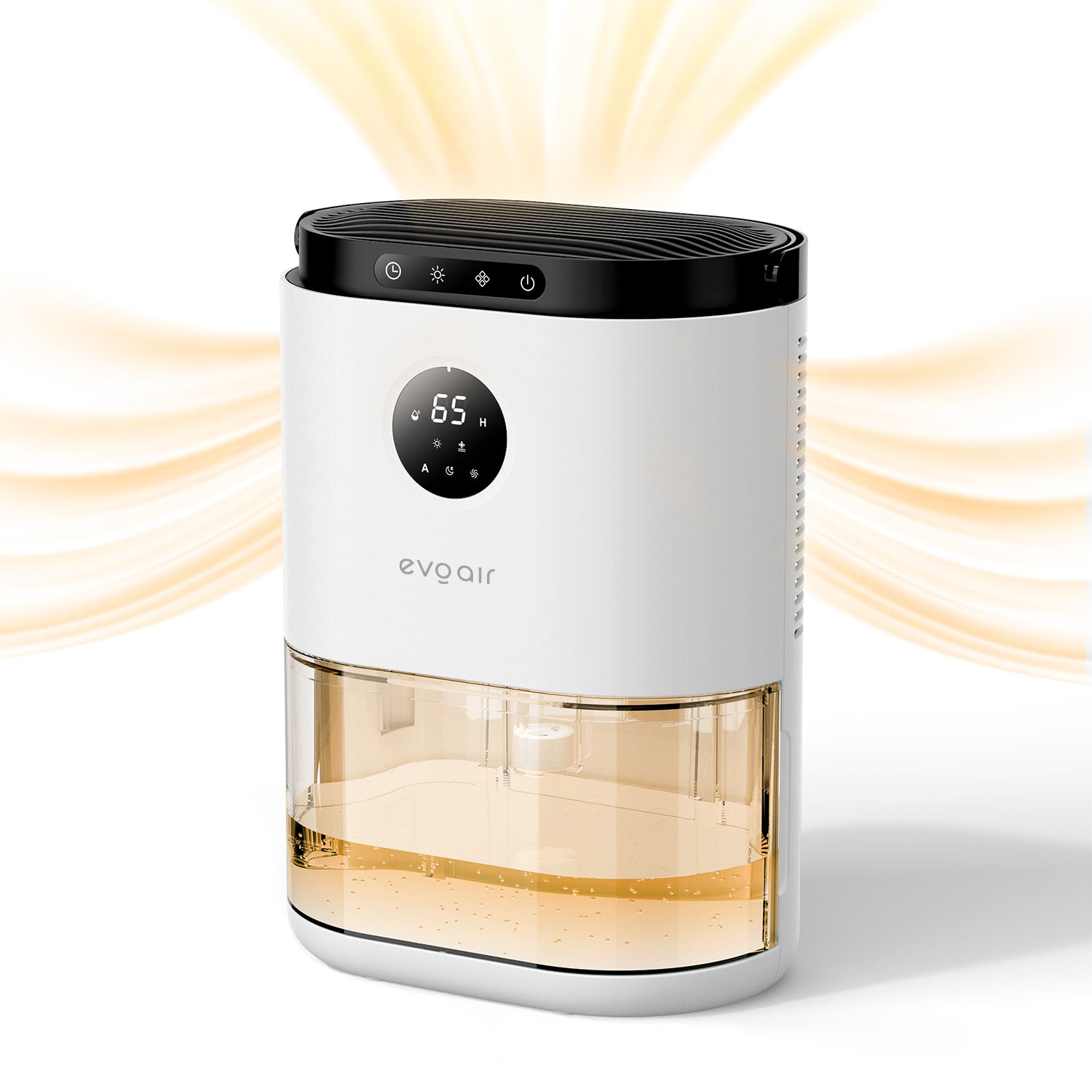 Dezumidificator aer Evoair HUMIX560, 560ml/24h, Silențios, Senzor de umiditate, 3 Moduri funcționare, Lumină Ambientală în 7 culori, Rezervor 2.3l, Alb