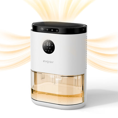 Resigilat! Dezumidificator aer Evoair HUMIX560, 560ml/24h, Silențios, Senzor de umiditate, 3 Moduri funcționare, Lumină Ambientală în 7 culori, Rezervor 2.3l, Alb