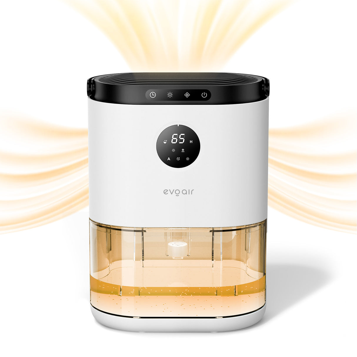 Dezumidificator aer Evoair HUMIX560, 560ml/24h, Silențios, Senzor de umiditate, 3 Moduri funcționare, Lumină Ambientală în 7 culori, Rezervor 2.3l, Alb