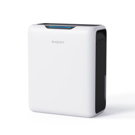 Resigilat! Dezumidificator aer Evoair HUMIXDUO, 500ml/24h, 3 Moduri funcționare, Silențios, Lumină Ambientală, Rezerva cu Silicagel, Timer 48h, Rezervor 2.5l, Alb