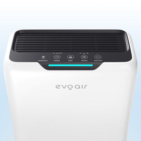 Resigilat! Dezumidificator aer Evoair HUMIXDUO, 500ml/24h, 3 Moduri funcționare, Silențios, Lumină Ambientală, Rezerva cu Silicagel, Timer 48h, Rezervor 2.5l, Alb