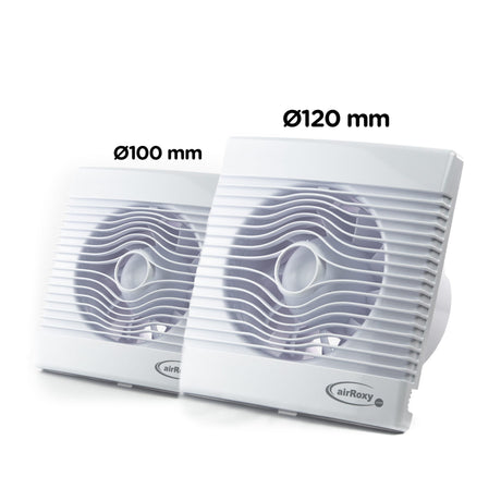 Ventilator baie pRemium Ø 120 HS, Debit 158 m3/h, Senzor de umiditate, Timer, Garantie 2 ani, Alb