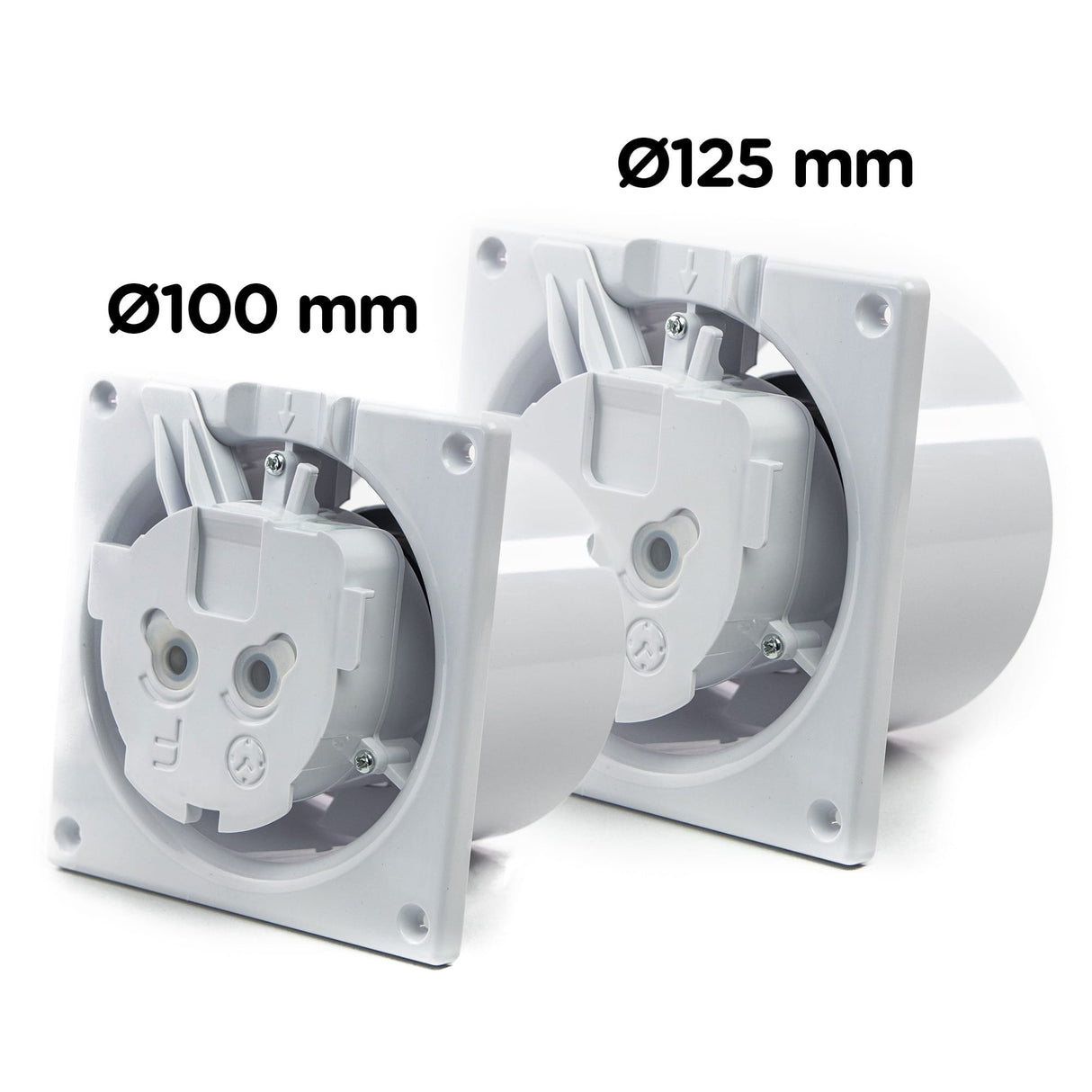 Ventilator baie dRim HS BB, Ø125, Super Silent, Senzor de umiditate si Timer, Debit 140 m3/h, Garantie 2 ani, Alb, Plexiglas