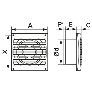 Ventilator baie ERA 4S ET, Timer, Plasa antiinsecte, Garantie 2 ani, Debit 97mc/h, Diametru Ø100mm