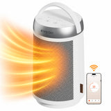 Aerotermă ceramică Evoair Warmix 1500, Wi-Fi, Control Aplicație SmartLife, Încălzire Ceramică PTC, Termostat 3 trepte, Oscilație 60°, Protecție Răsturnare, Răcire Automată (60s), Ecran Tactil, Alb