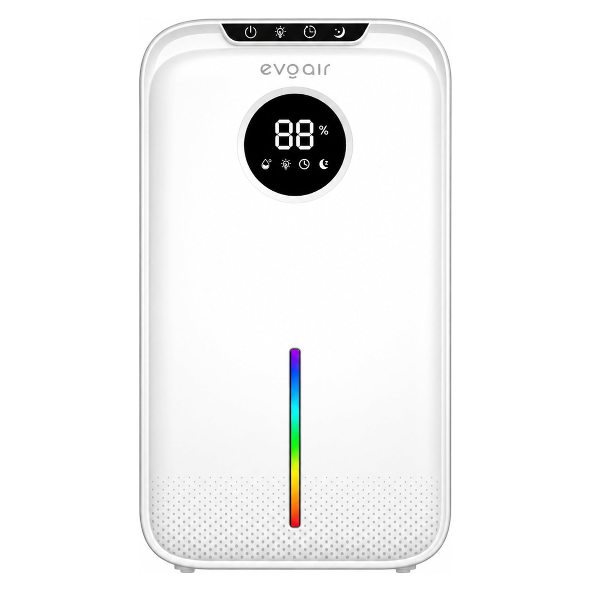 Dezumidificator Evoair, Aquaquid, 1L/24h, Display Digital, Lumină Ambientală RGB, Silențios, Rezervor 2.5l, Alb
