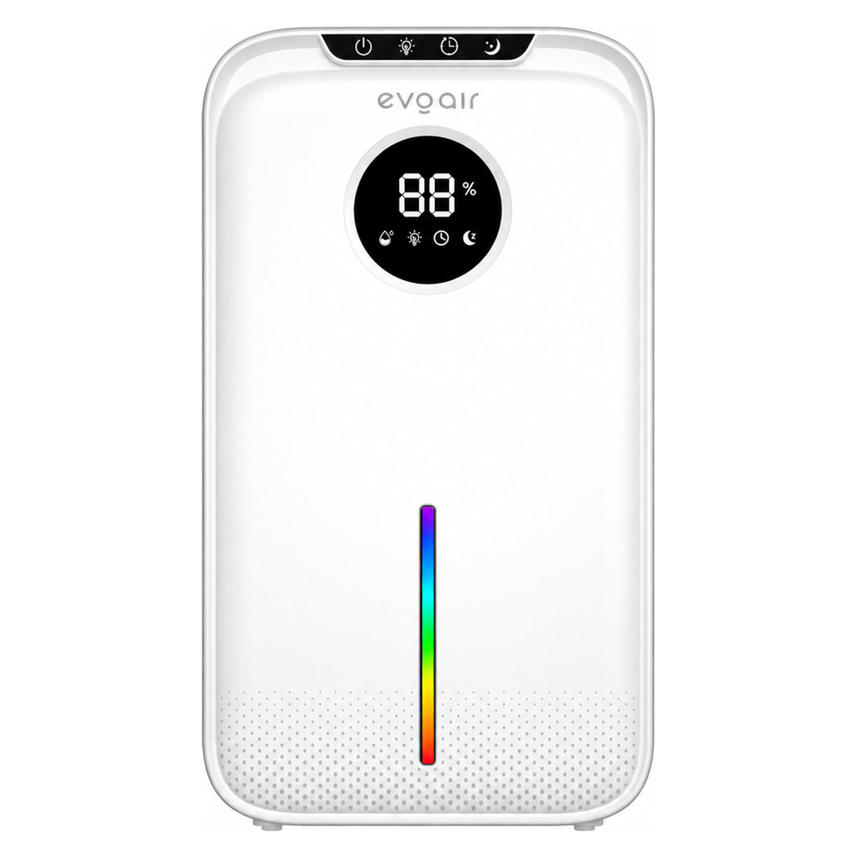 Dezumidificator Evoair, Aquaquid, 1L/24h, Display Digital, Lumină Ambientală RGB, Silențios, Rezervor 2.5l, Alb