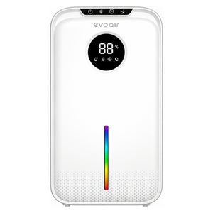 Dezumidificator Evoair, Aquaquid, 1L/24h, Display Digital, Lumină Ambientală RGB, Silențios, Rezervor 2.5l, Alb
