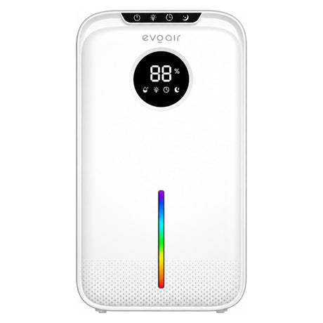 Resigilat! Dezumidificator Evoair, Aquaquid, 1L/24h, Display Digital, Lumină Ambientală RGB, Silențios, Rezervor 2.5l, Alb
