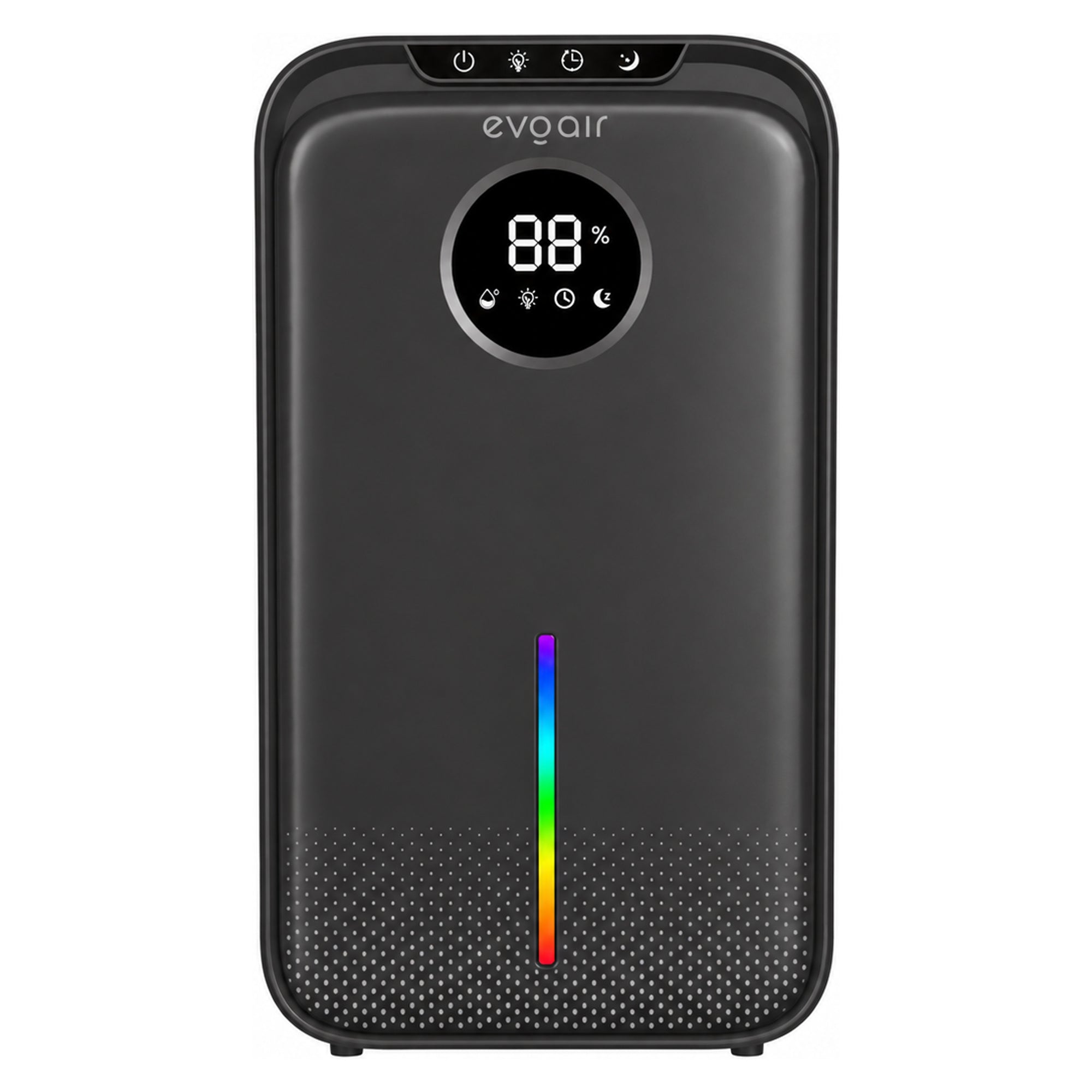 Dezumidificator Evoair, Aquaquid, 1L/24h, Display Digital, Lumină Ambientală RGB, Silențios, Rezervor 2.5l, Negru