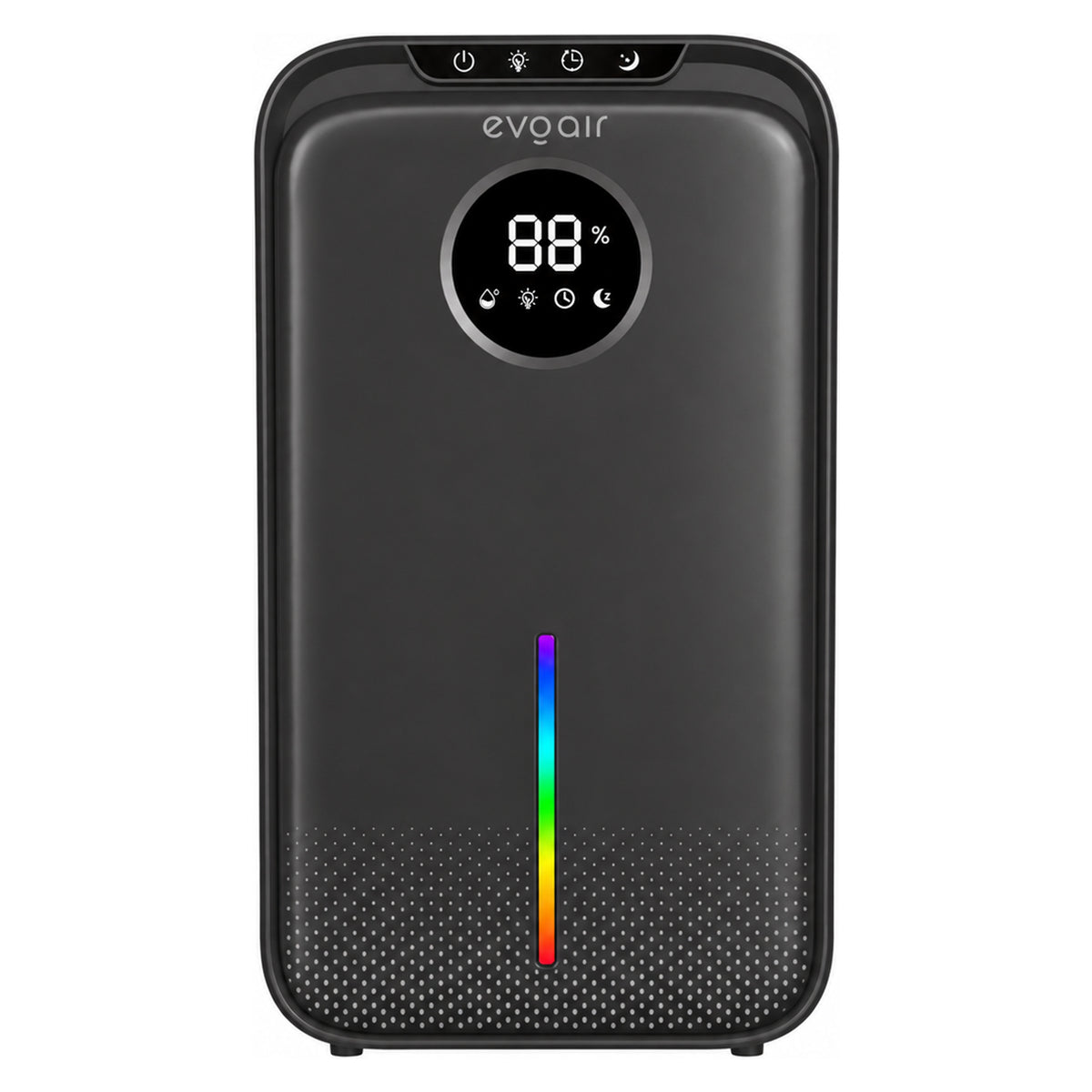 Dezumidificator Evoair, Aquaquid, 1L/24h, Display Digital, Lumină Ambientală RGB, Silențios, Rezervor 2.5l, Negru