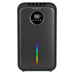 Dezumidificator Evoair, Aquaquid, 1L/24h, Display Digital, Lumină Ambientală RGB, Silențios, Rezervor 2.5l, Negru
