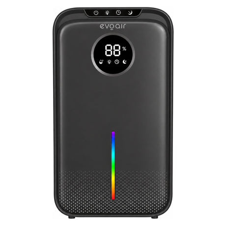 Resigilat! Dezumidificator Evoair, Aquaquid, 1L/24h, Display Digital, Lumină Ambientală RGB, Silențios, Rezervor 2.5l, Negru