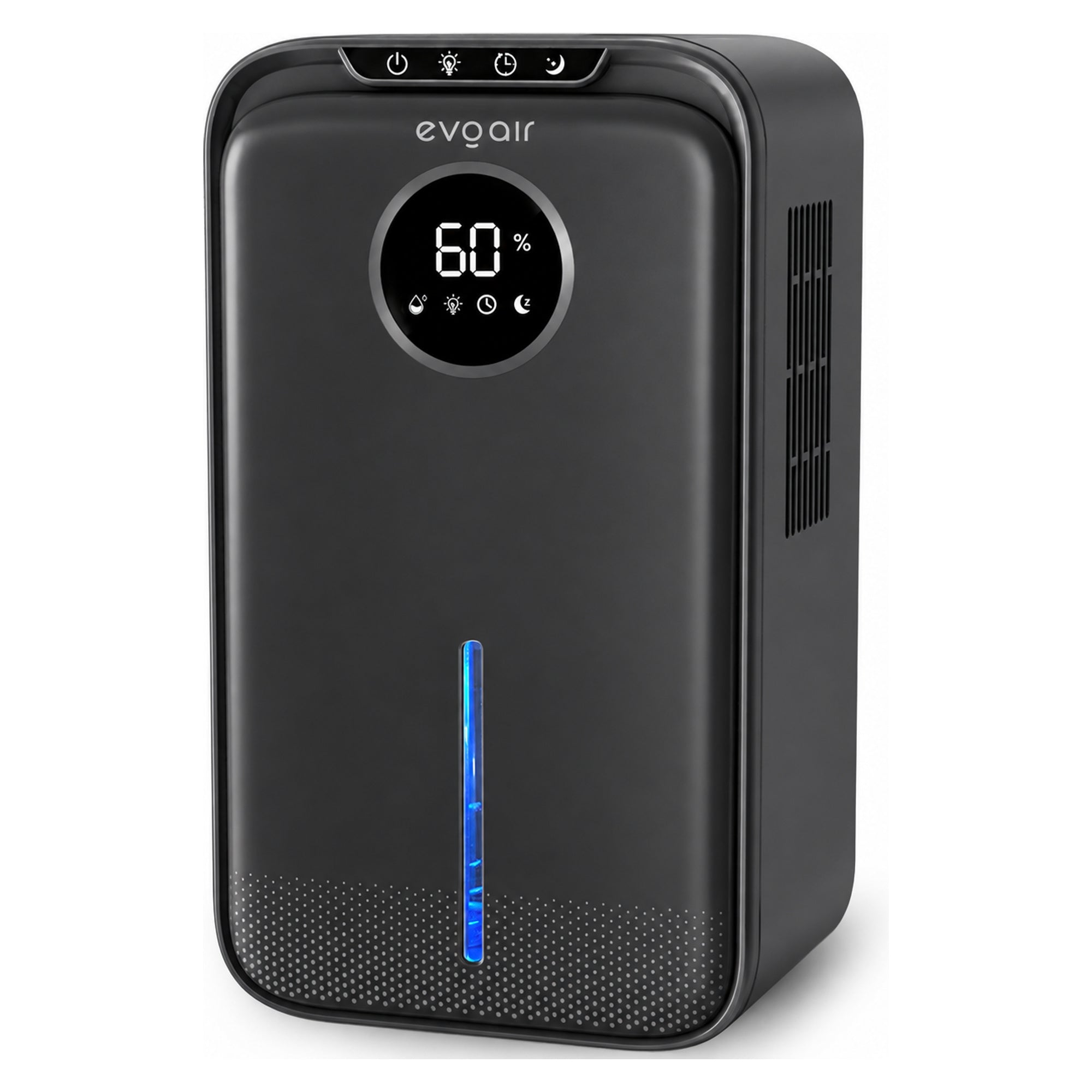 Dezumidificator Evoair, Aquaquid, 1L/24h, Display Digital, Lumină Ambientală RGB, Silențios, Rezervor 2.5l, Negru