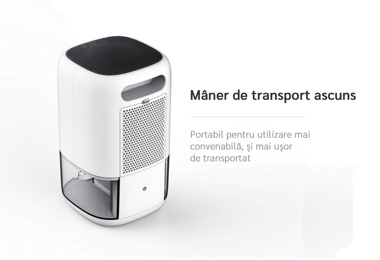 Dezumidificator aer Evoair HUMIX300, 300ml/24h, Silentios, Lumina Ambientală în 7 culori, Rezervor 1l, Alb