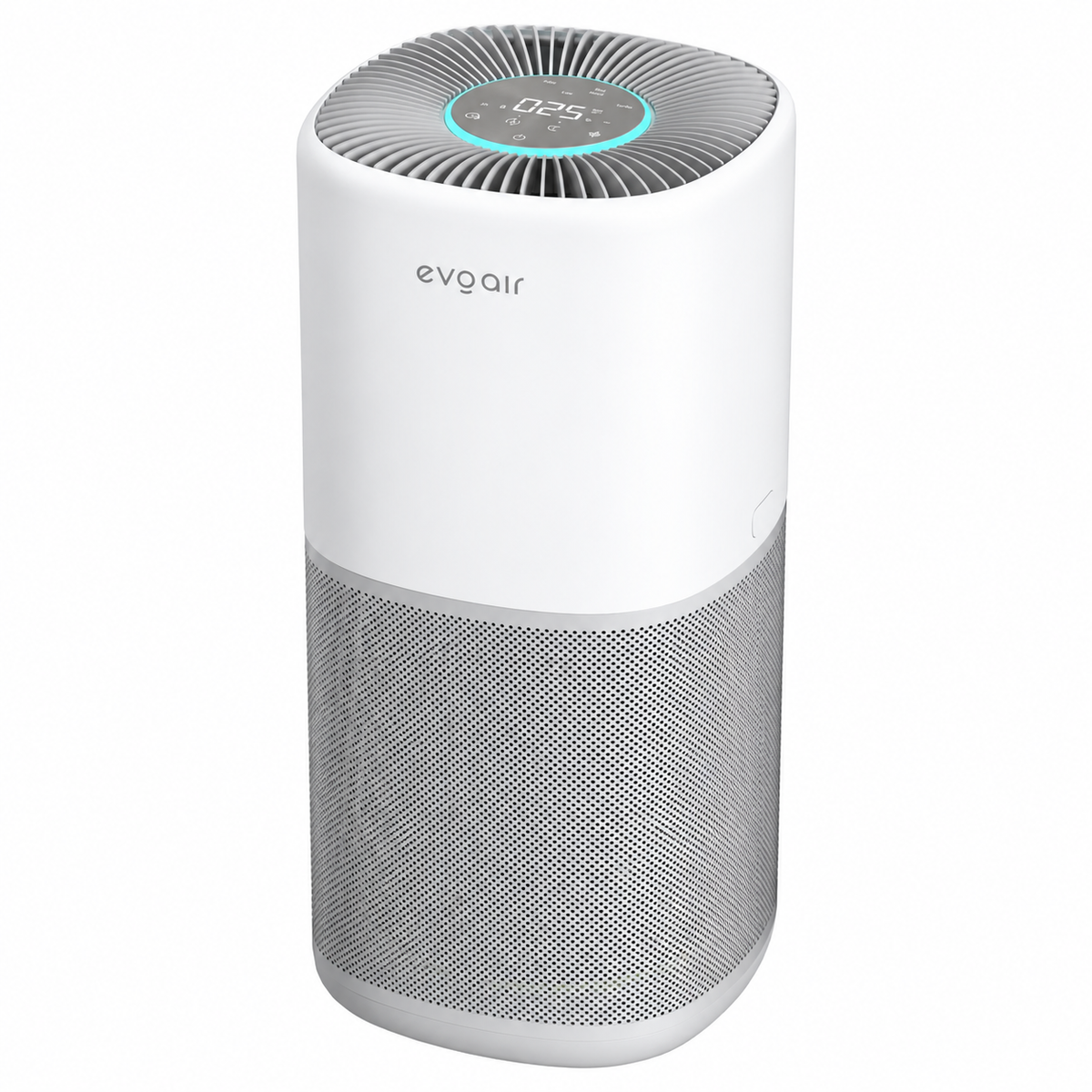Purificator aer Evoair Aero400, Smart, Wifi, 400 m³/h, Filtru 3in1 True HEPA, Carbon Activ, Pre-filtru, Mod Auto, Mod de noapte, 3 trepte de viteza, Timer, Până la 85 m2, Alb&Gri
