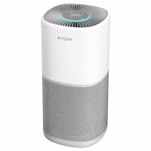 Purificator aer Evoair Aero400, Smart, Wifi, 400 m³/h, Filtru 3in1 True HEPA, Carbon Activ, Pre-filtru, Mod Auto, Mod de noapte, 3 trepte de viteza, Timer, Până la 85 m2, Alb&Gri