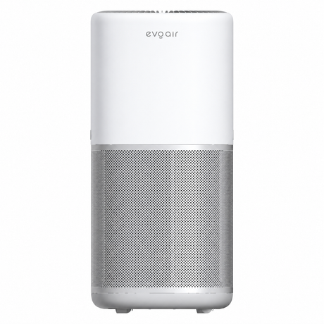Purificator aer Evoair Aero400, Smart, Wifi, 400 m³/h, Filtru 3in1 True HEPA, Carbon Activ, Pre-filtru, Mod Auto, Mod de noapte, 3 trepte de viteza, Timer, Până la 85 m2, Alb&Gri