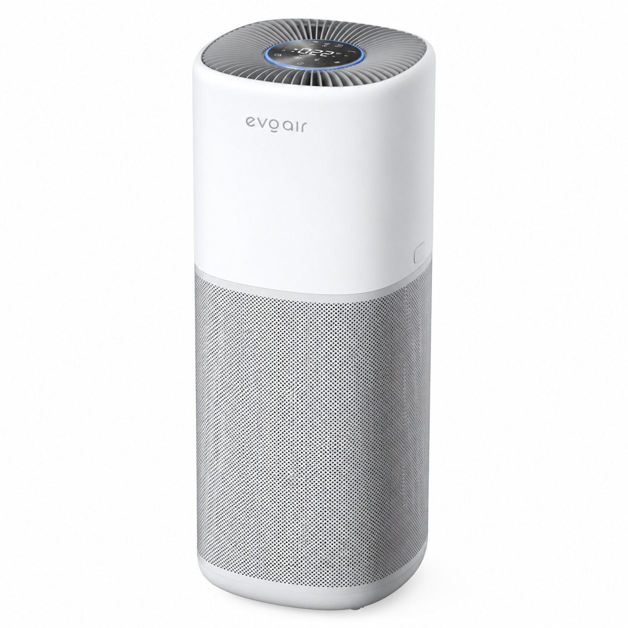 Purificator aer Evoair Aero600, Smart, Wifi, 600 m³/h, Filtru 3in1 True HEPA, Carbon Activ, Pre-filtru, Mod Auto, Mod de noapte, 3 trepte de viteza, Timer, Până la 150 m2, Alb&Gri