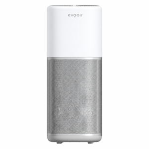 Purificator aer Evoair Aero600, Smart, Wifi, 600 m³/h, Filtru 3in1 True HEPA, Carbon Activ, Pre-filtru, Mod Auto, Mod de noapte, 3 trepte de viteza, Timer, Până la 150 m2, Alb&Gri