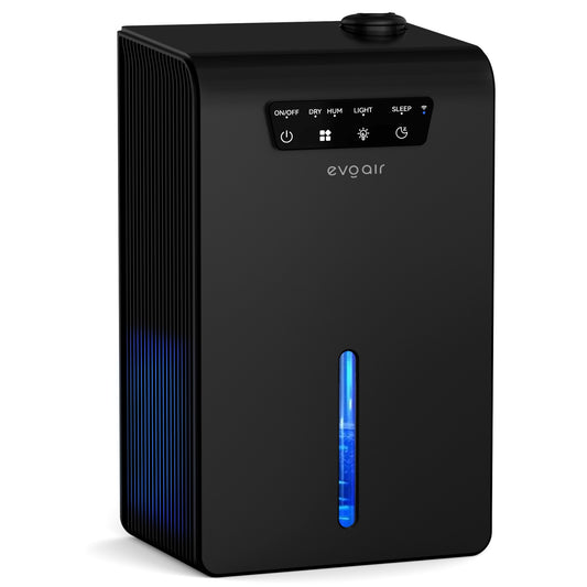 Resigilat! Sistem 2 in 1 Evoair, Zenith Air Smart, 1L/zi Dezumidificare, Wi-Fi, Control Aplicație, Umidificare 250ml/h, Rezervor 3.2l, Negru