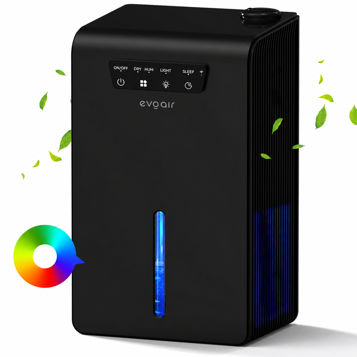 Sistem 2 in 1 Evoair, Zenith Air Smart, 1L/zi Dezumidificare, Wi-Fi, Control Aplicație, Umidificare 250ml/h, Rezervor 3.2l, Negru
