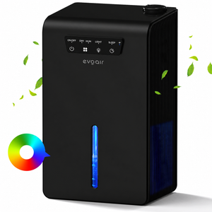 Sistem 2 in 1 Evoair, Zenith Air Smart, 1L/zi Dezumidificare, Wi-Fi, Control Aplicație, Umidificare 250ml/h, Rezervor 3.2l, Negru