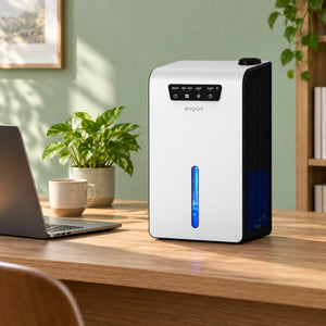 Sistem 2 in 1 Evoair, Zenith Air Smart, 1L/zi Dezumidificare, Wi-Fi, Control Aplicație, Umidificare 250ml/h, Rezervor 3.2l, Alb