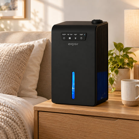 Resigilat! Sistem 2 in 1 Evoair, Zenith Air Smart, 1L/zi Dezumidificare, Wi-Fi, Control Aplicație, Umidificare 250ml/h, Rezervor 3.2l, Negru