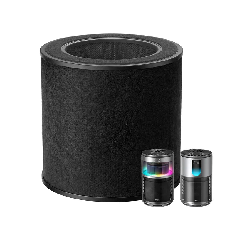 Filtru purificator de aer Dreo DR-HPA042 pentru purificator DR-HAP010AS, 3-în-1, Pre filtru FiberCatch, True HEPA, Carbon activ, Alb