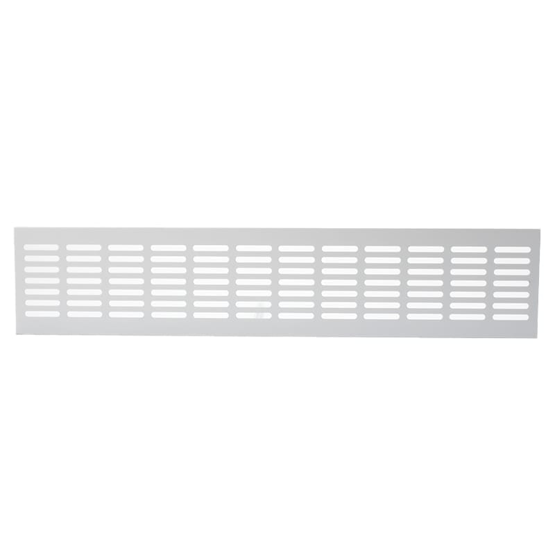 Grila ventilatie rectangulara, 480x100, montaj usa sau perete, Metal, Alb